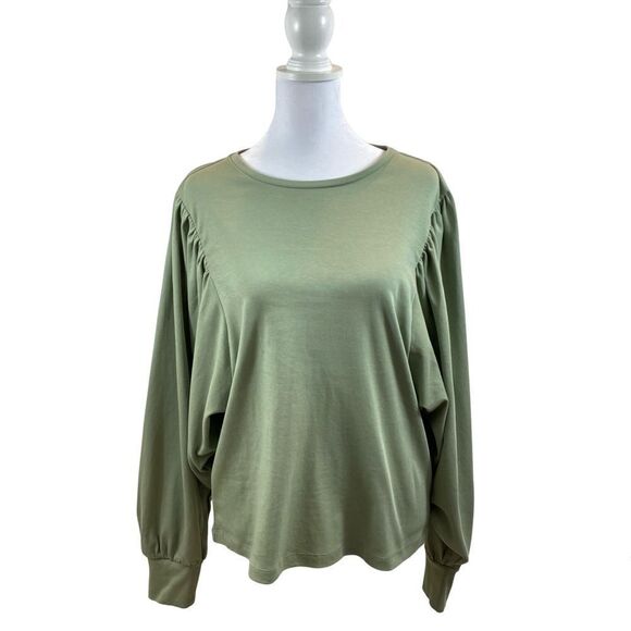 New With Tags‎ Banana Republic Sage Green Ballon Sleeve Blouse Medium - Picture 7 of 11